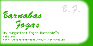 barnabas fogas business card
